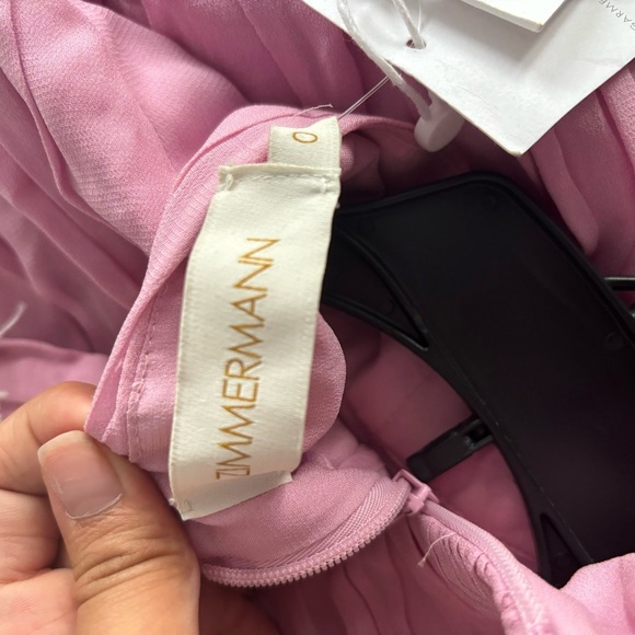 NWT | Zimmerman Celestial Ruched Tie Neck Chiffon Dress Size US 4 - Picture 14 of 14